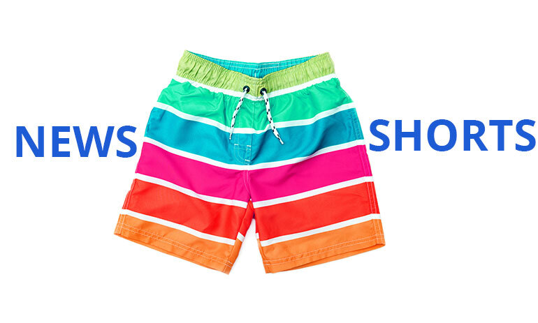 Image of a colourful pair of shorts, reading News Shorts