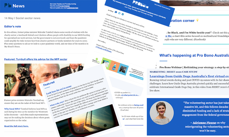 overlays of different PBA newsletters